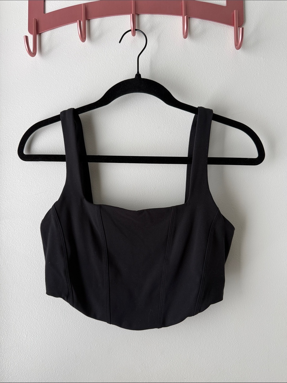 all in motion Black Square-Neck Crop Top